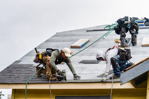 Professional Storm Damage Roof Repair technician working in Bloomfield, NY